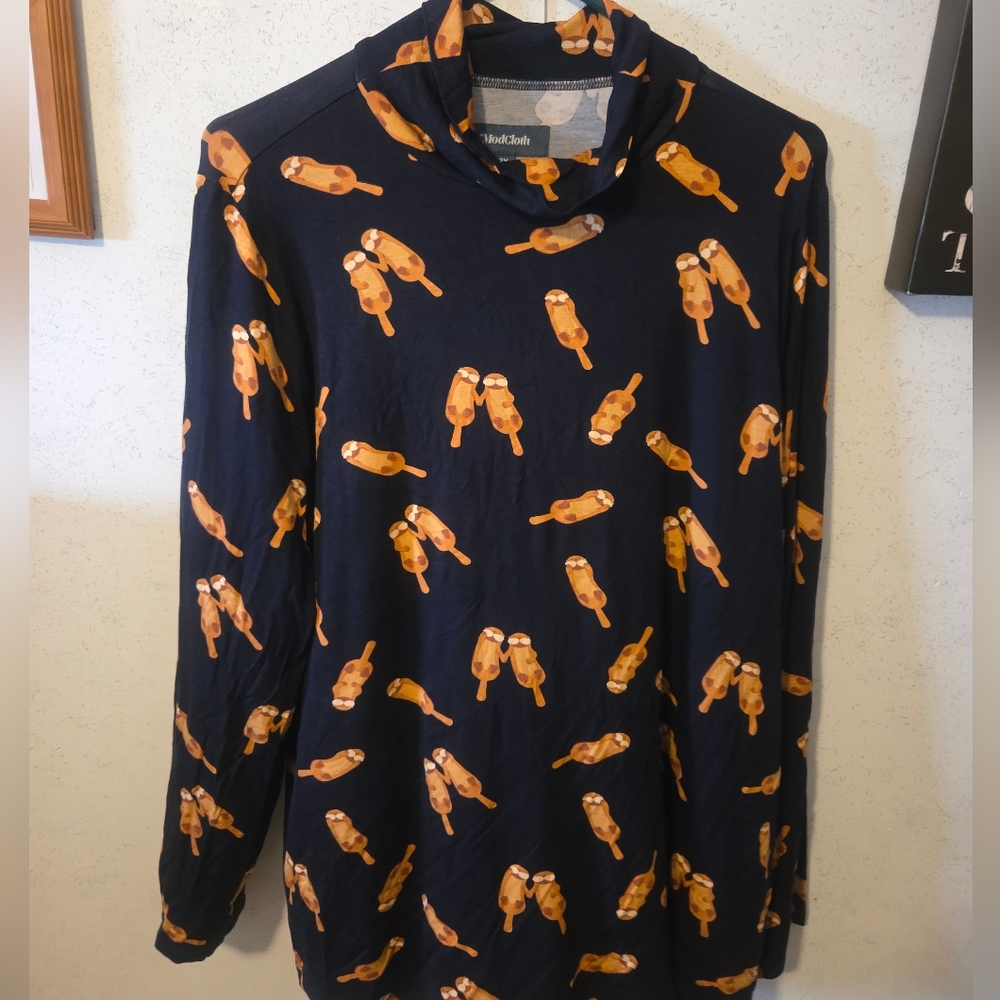 Modcloth navy sea otter turtleneck NWT 2x